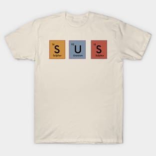 Sus Text Periodic Table Slogan Red T-Shirt